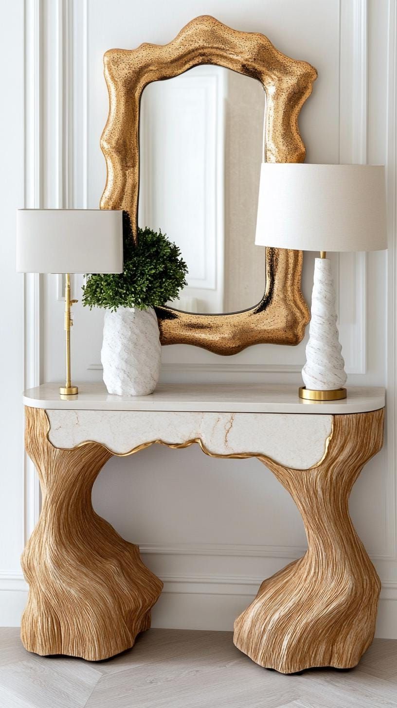 16. Organic-Shaped Mirrors in Wood or Metal