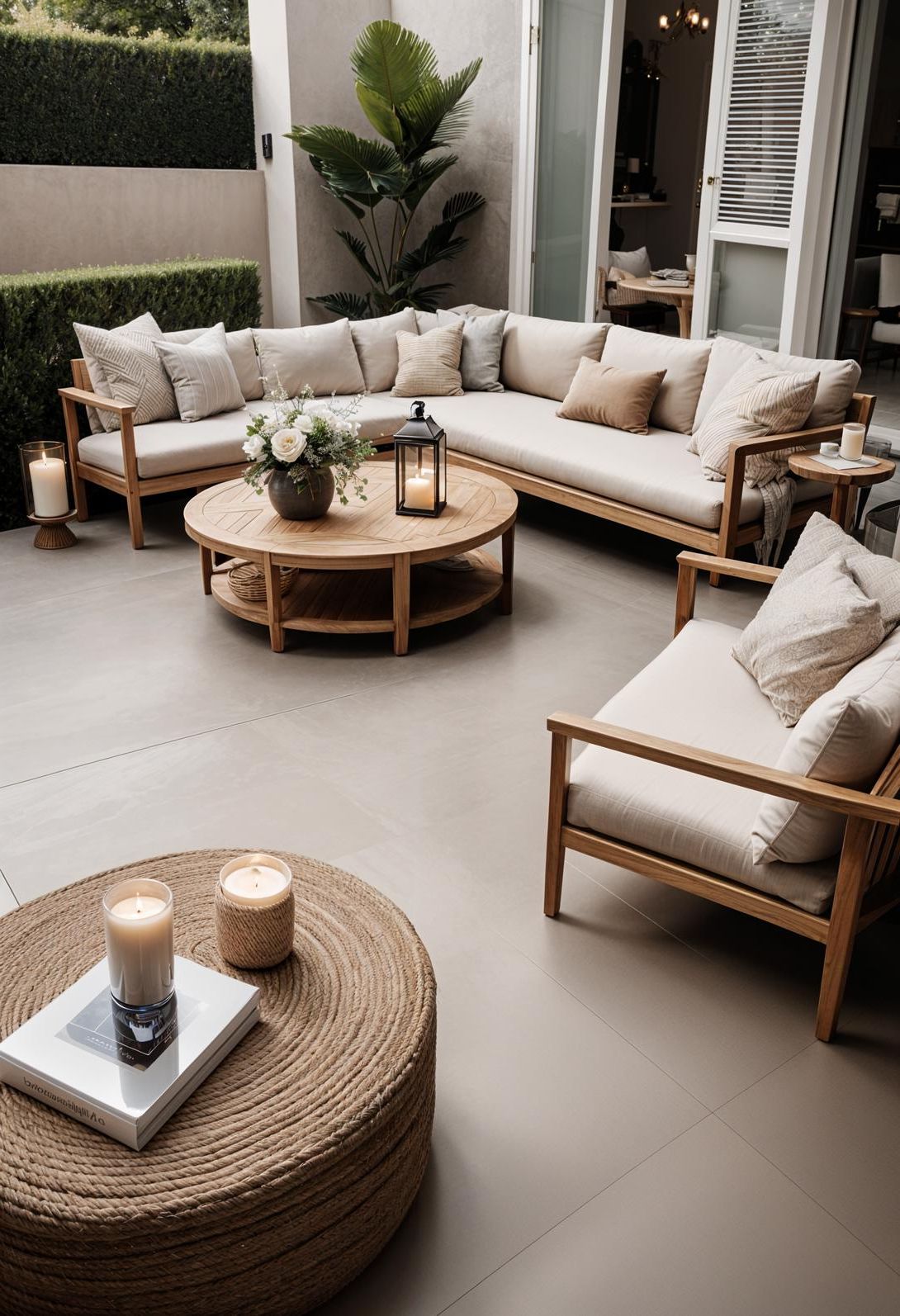 15. Neutral Concrete Patio Styling Ideas - photo 3