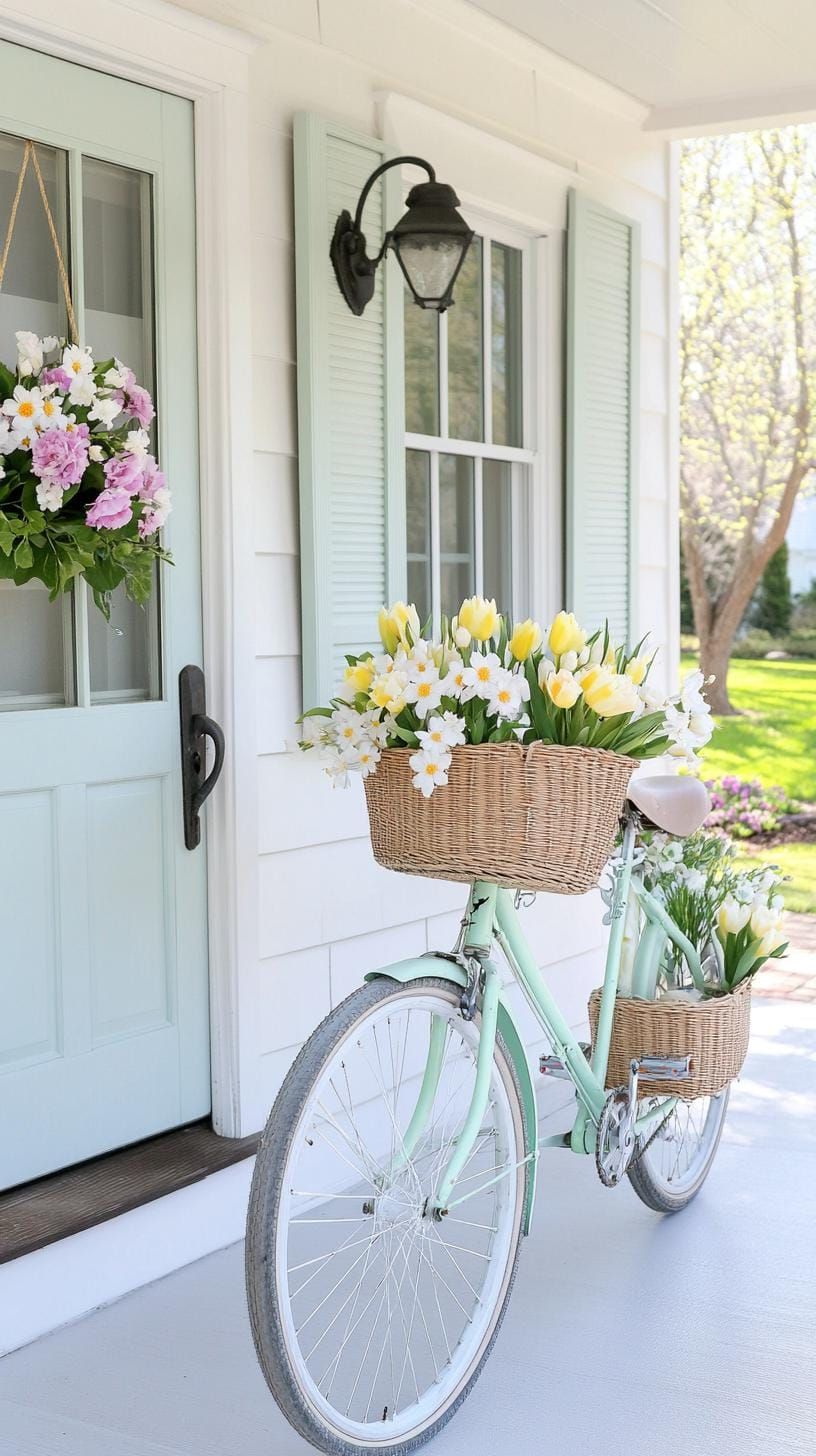 1. Vintage Easter Porch Display Ideas