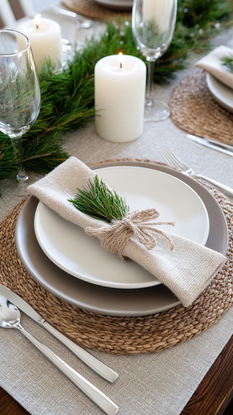 8. Gray and White Scandinavian Christmas Table
