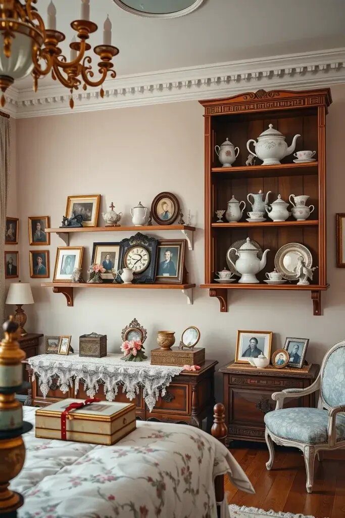 Displaying Chinese Treasures on Bedroom Bookshelves