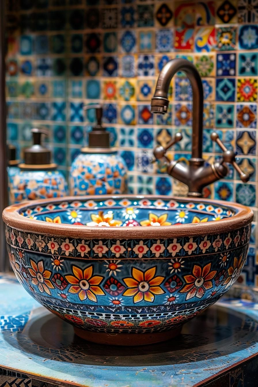 7. Mediterranean Mosaic Vanity Inspiration
