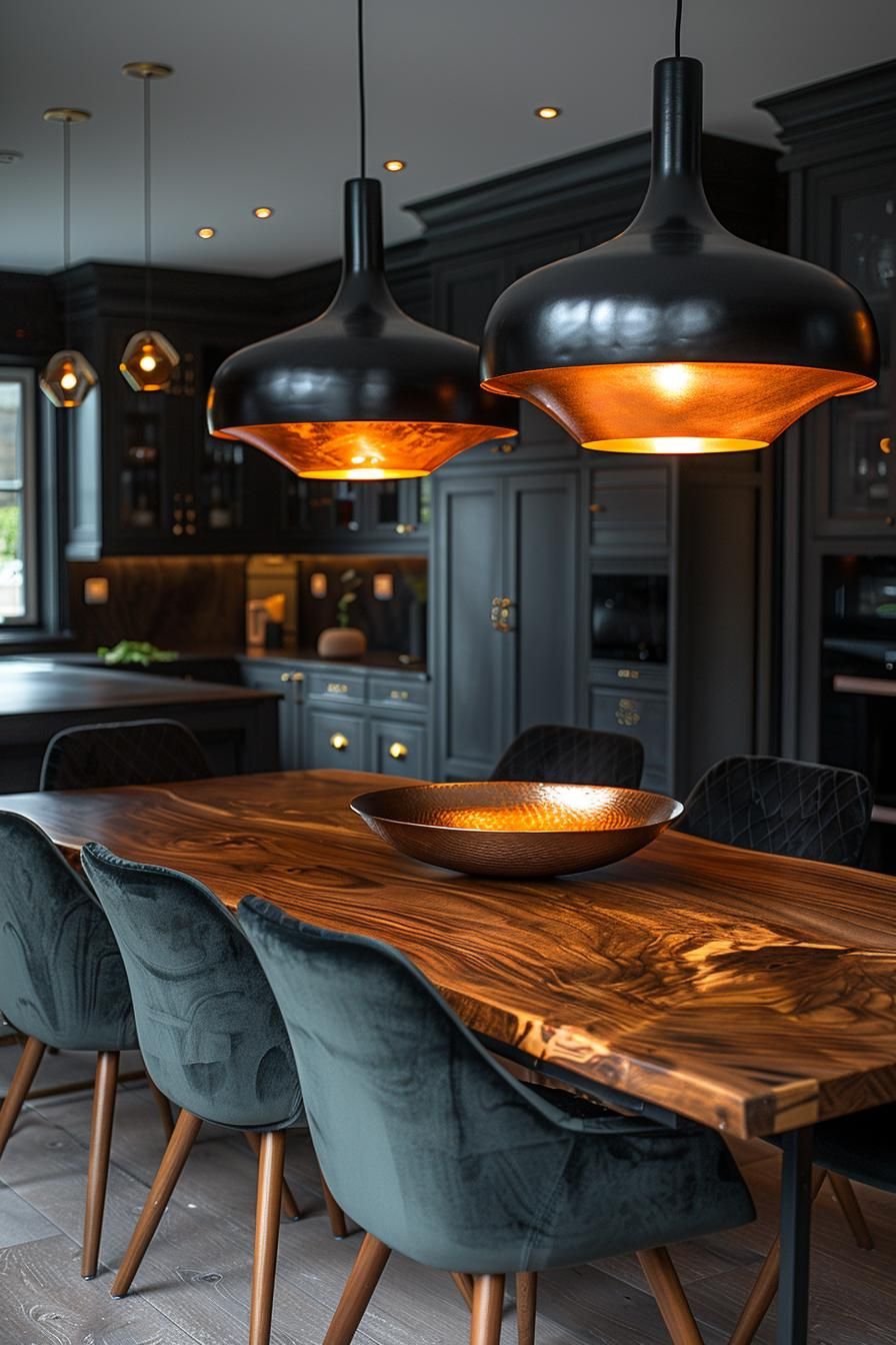 14. Brass-Trimmed Velvet Dining Chairs - photo 3
