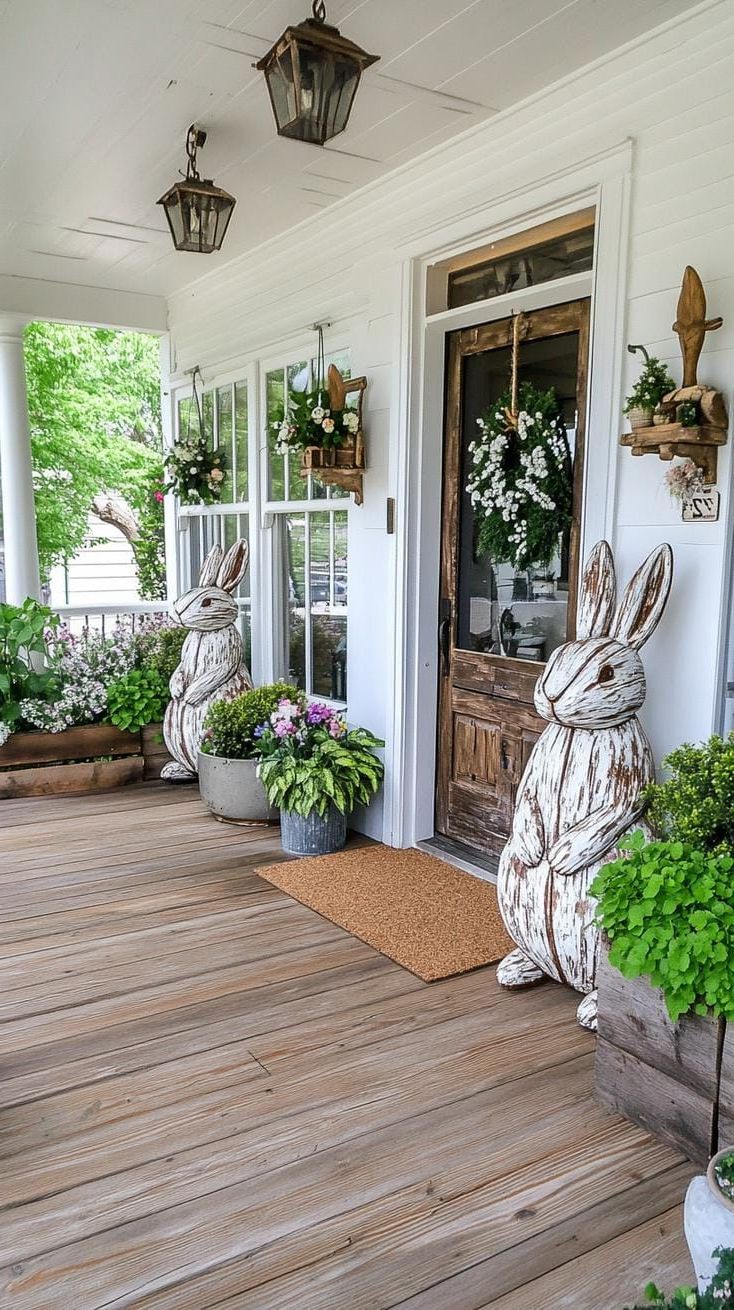 3. Reclaimed Wood Bunny Porch Decor - photo 2