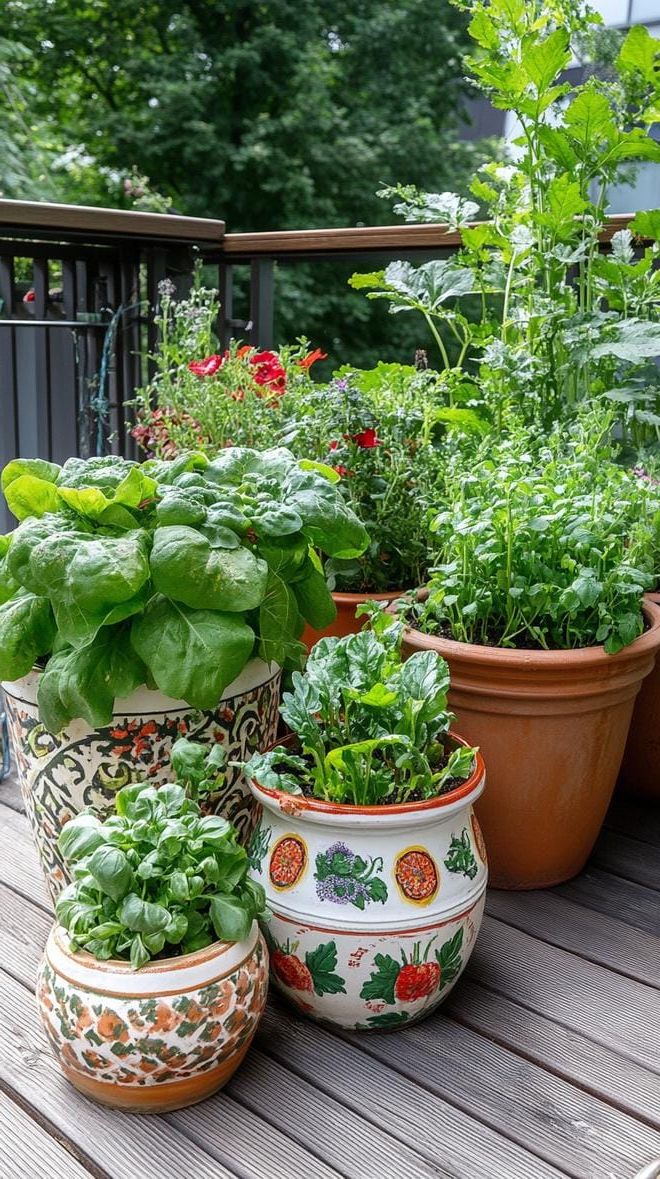 15. Vintage Pots for Vegetable Gardens