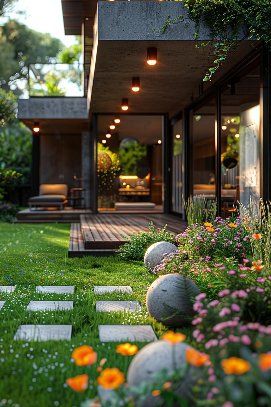 7. Concrete Garden Sphere Decor - photo 2