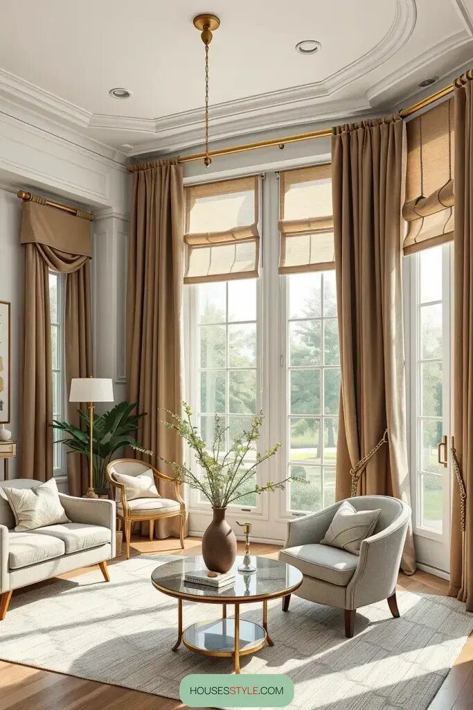 Stylish Window Treatments and Luxurious Drapery