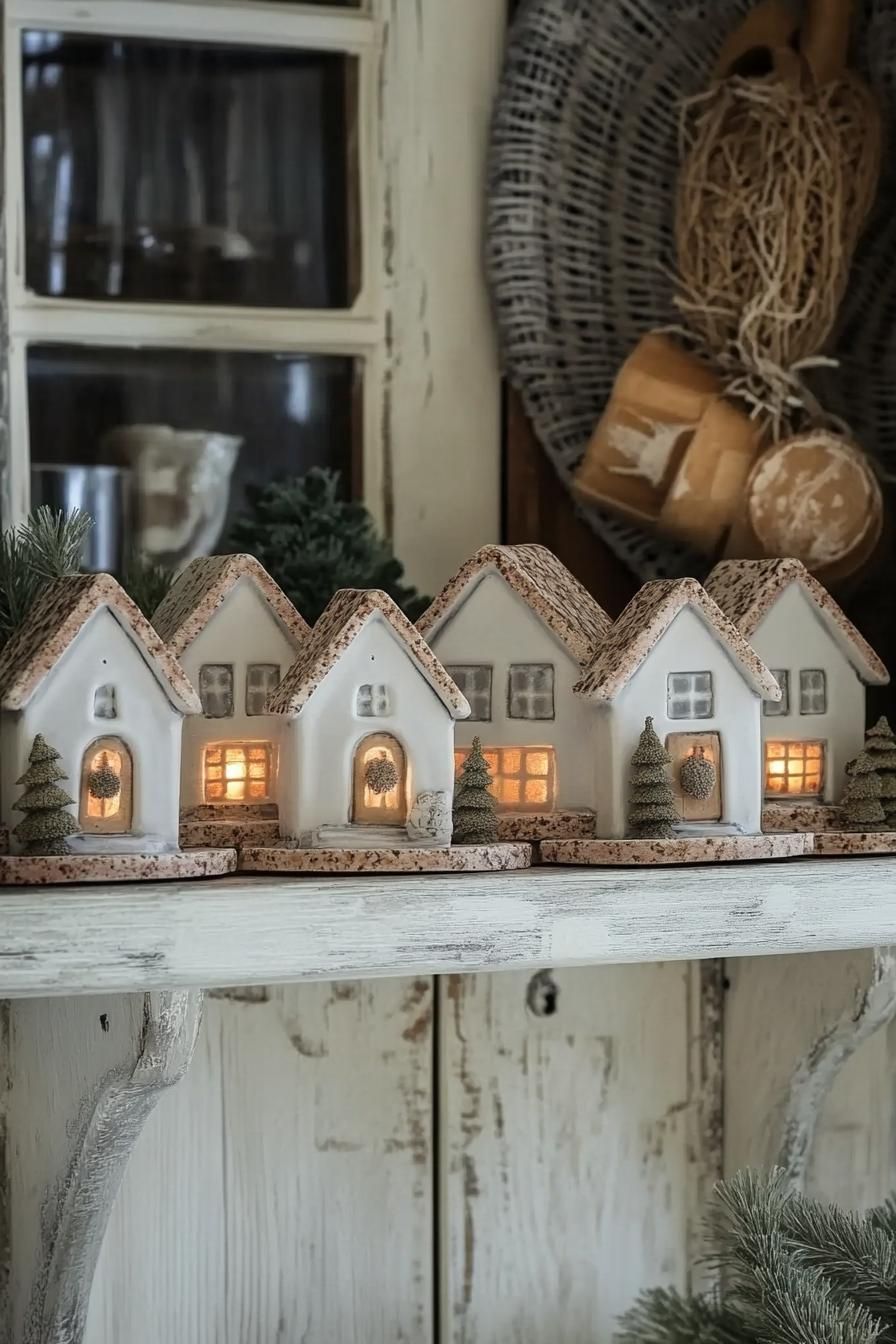 9. Ceramic Christmas Village Display