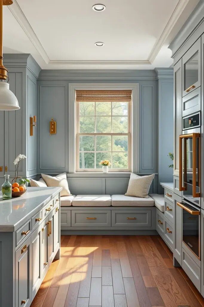 Custom Paneling in Sage and Blue - photo 2
