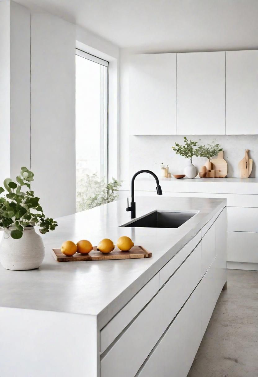 36. White Concrete Kitchens: A Modern Take