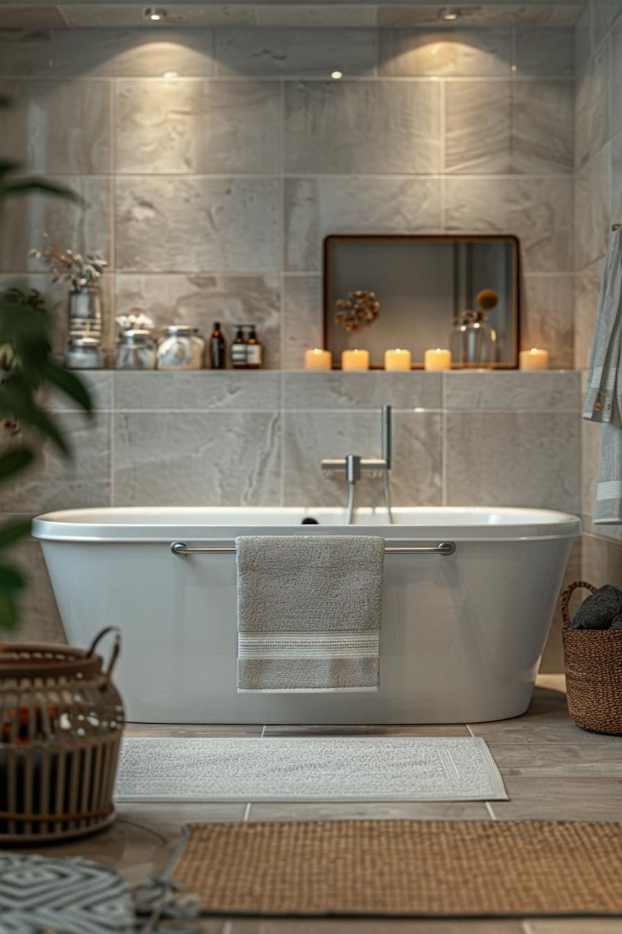 6. Hidden Bath Storage Panel