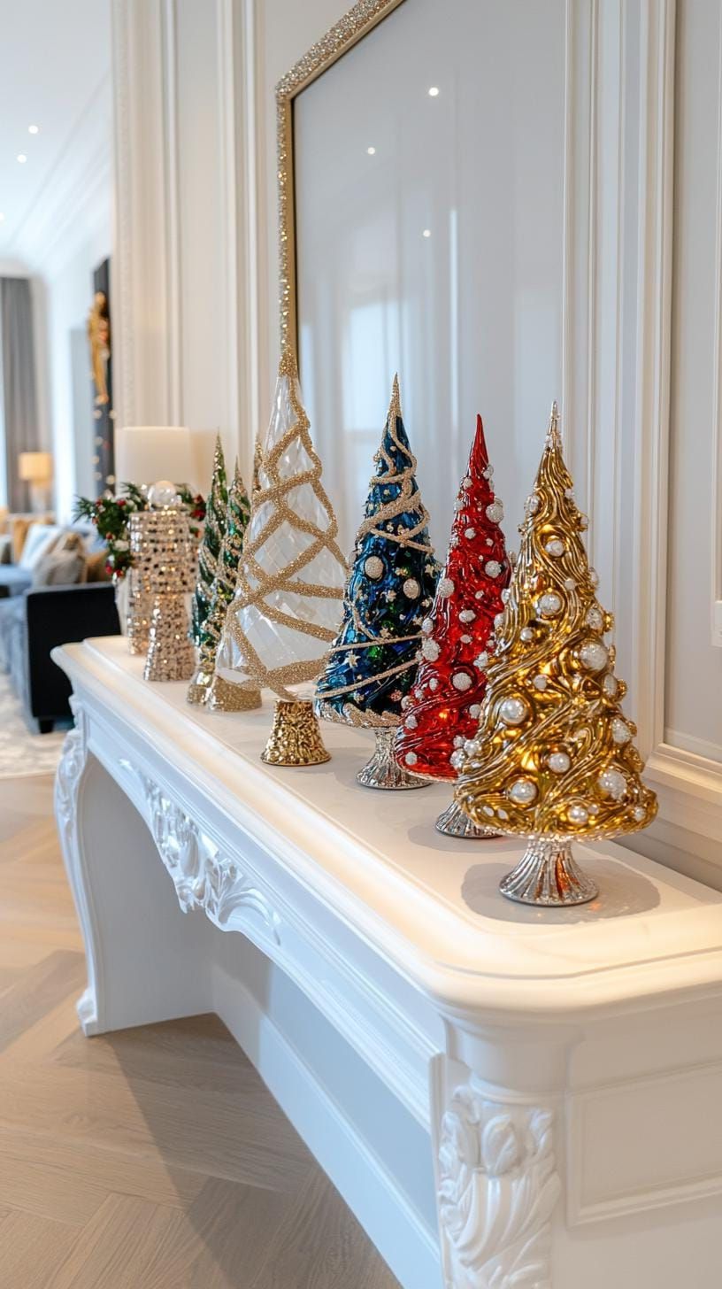 5. Glass Tree Mantel Decor Display - photo 2