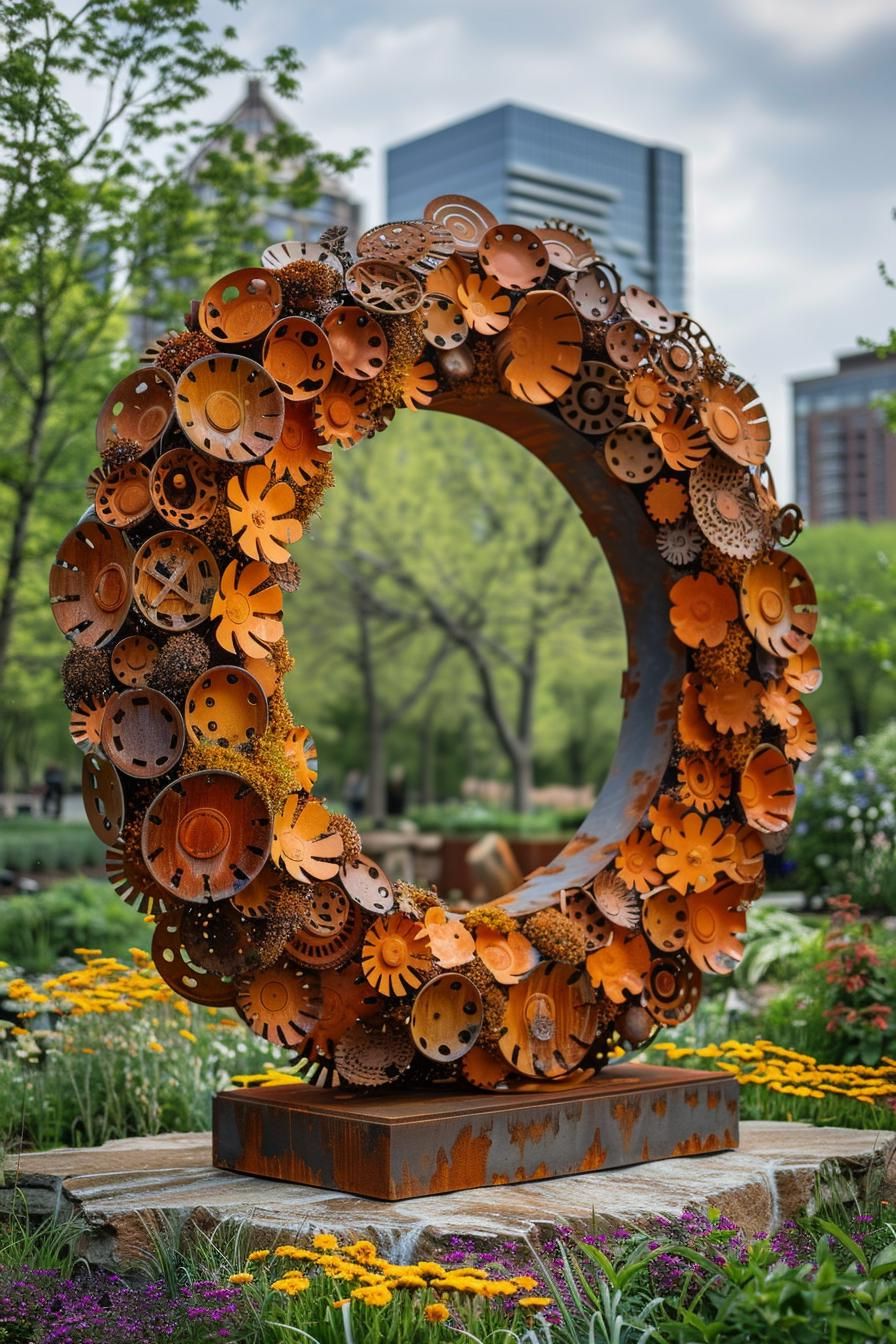 9. Metal Gear Circle Sculptures - photo 2
