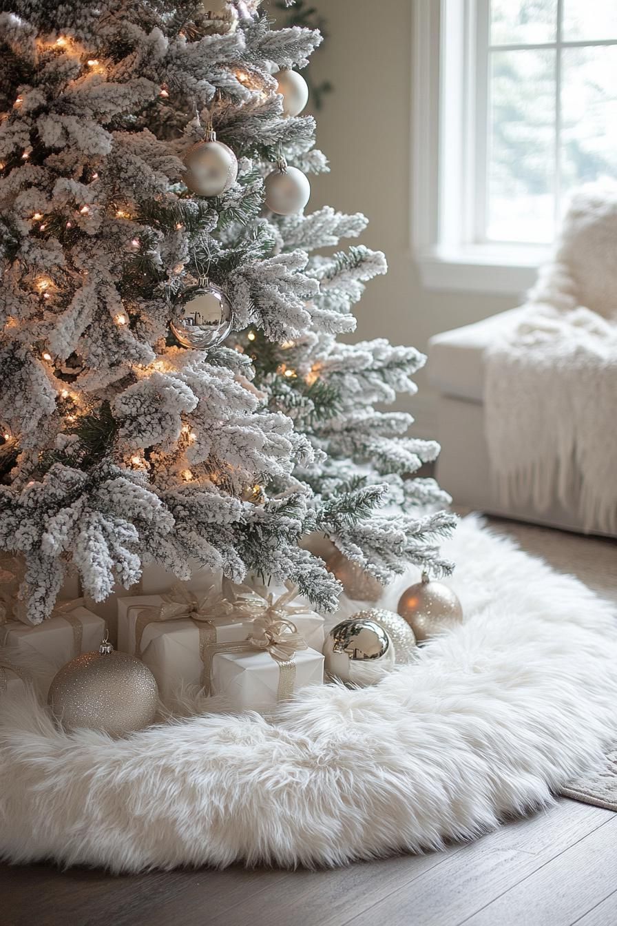 5. Plush Faux Fur Tree Skirt Ideas - photo 3