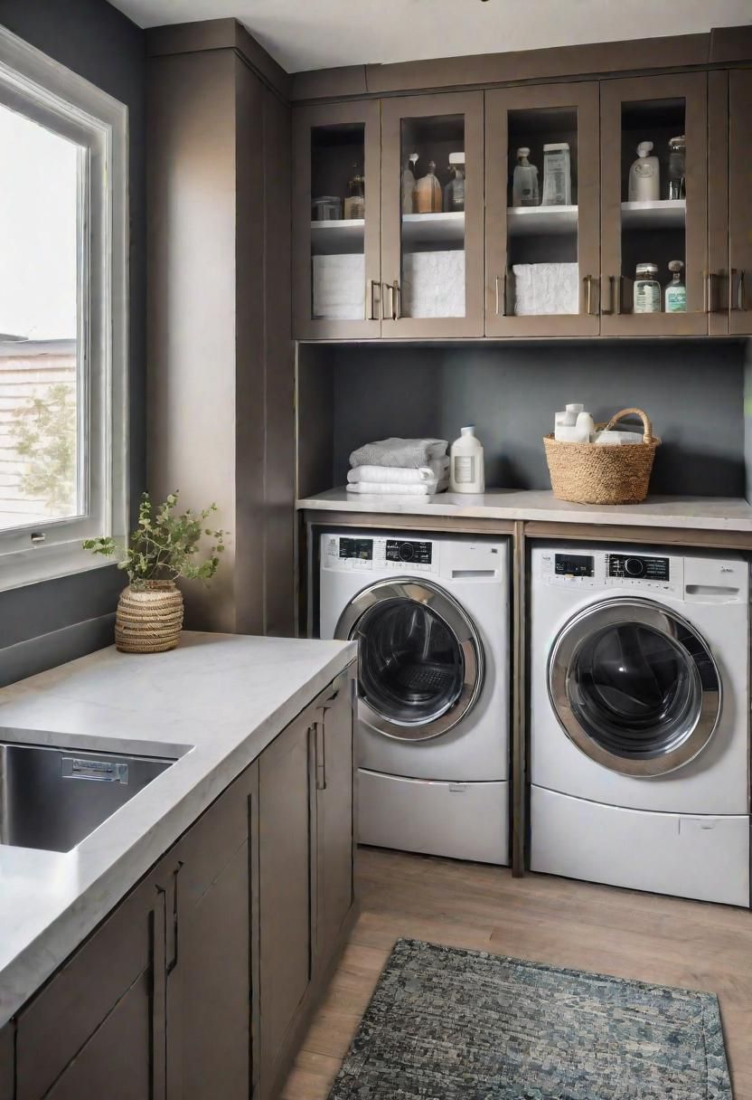 13. Built-In Niche for Laundry Supplies