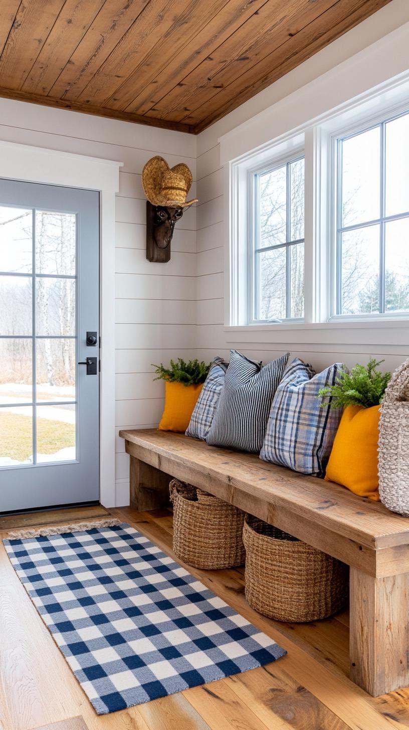 22. Mudroom With Rustic Wood and Winter Accents - photo 2