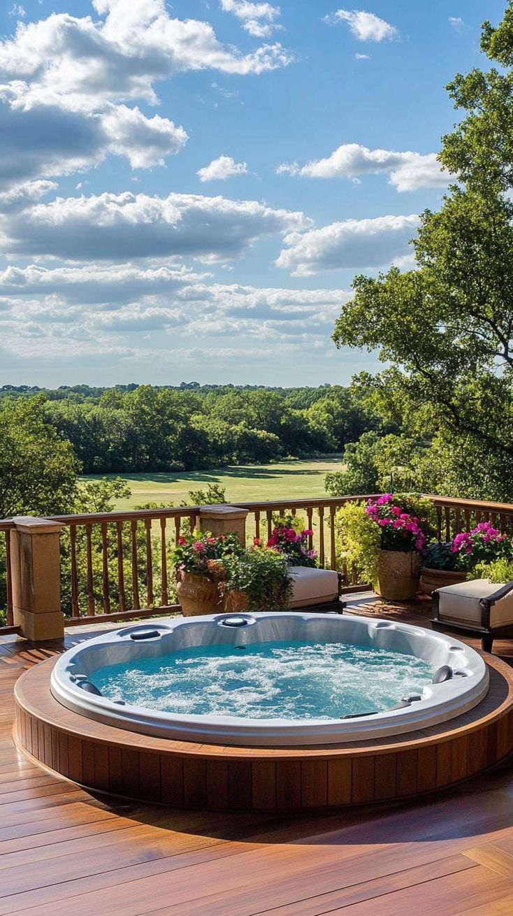 28. Step into Luxury: Enjoy a Circular Hot Tub Surrounded by Stunning Wood Decking - photo 2