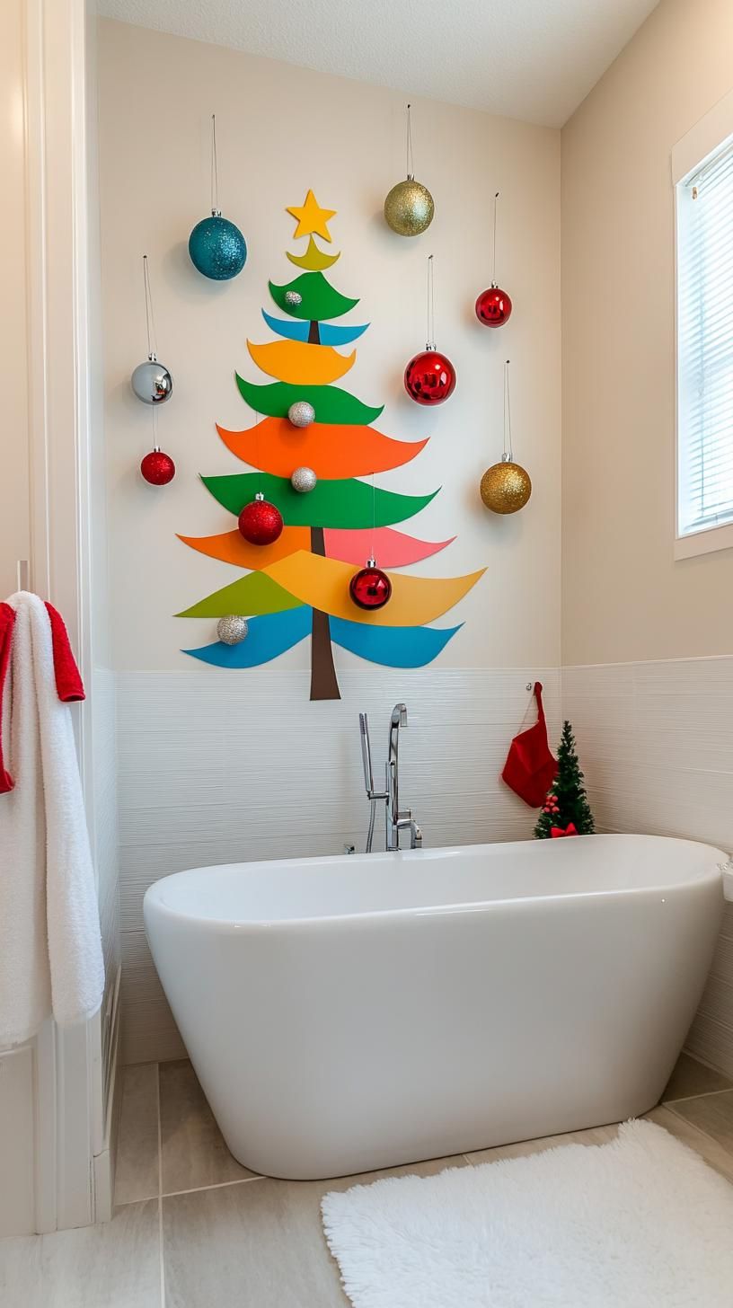 15. DIY Tree Decal with Hanging Ornaments - photo 3