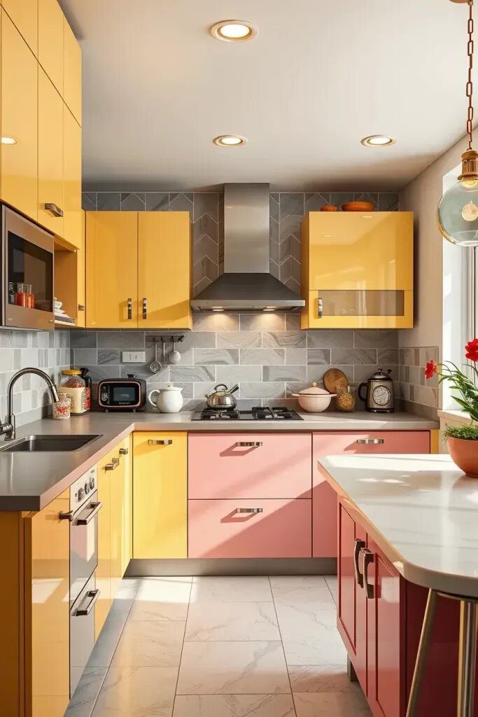 Glossy Cabinets in Retro Color Tones - photo 2
