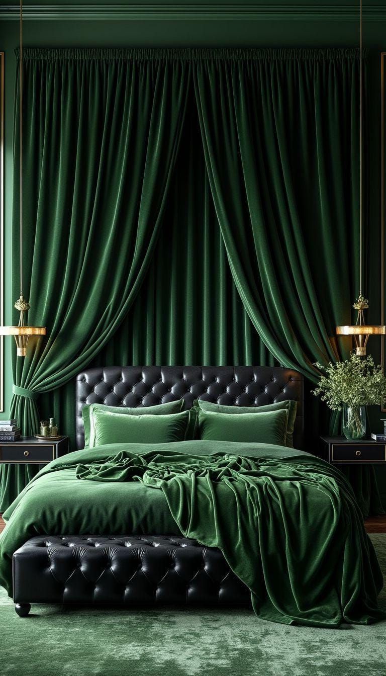 2. Emerald Green Bedroom Accent Ideas