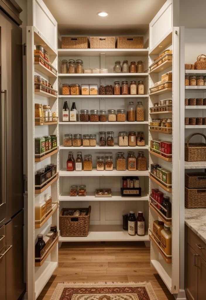 29. Custom-Organized Walk-In Pantries