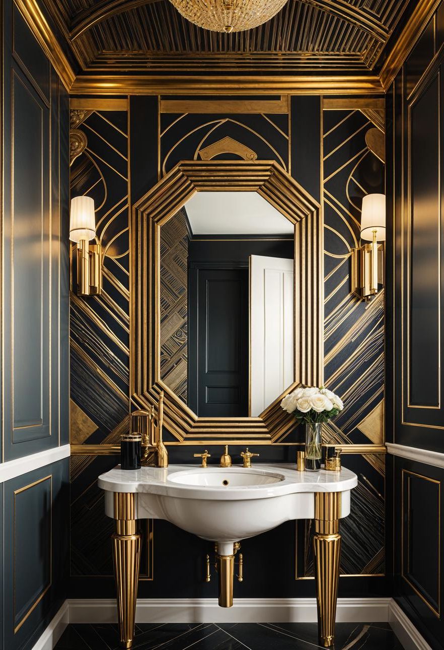 6. Glamorous Art Deco Wallpaper Looks