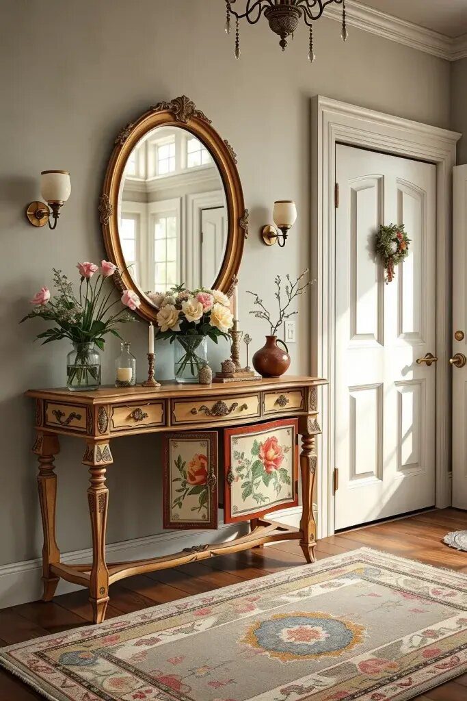 Vintage-Inspired Entryway Accents with a Painted Twist