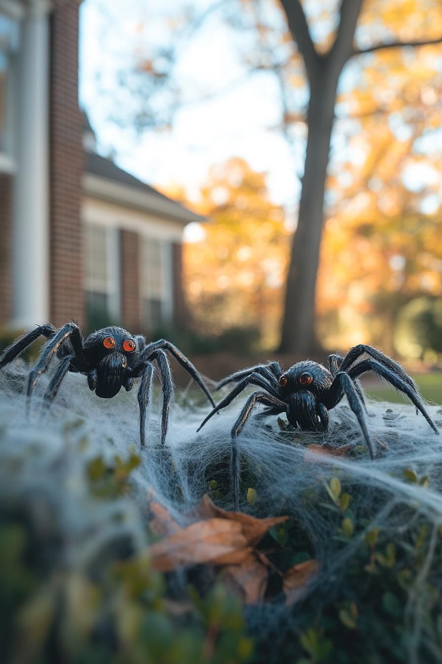 9. Spooky Bush Spider Web Display - photo 3