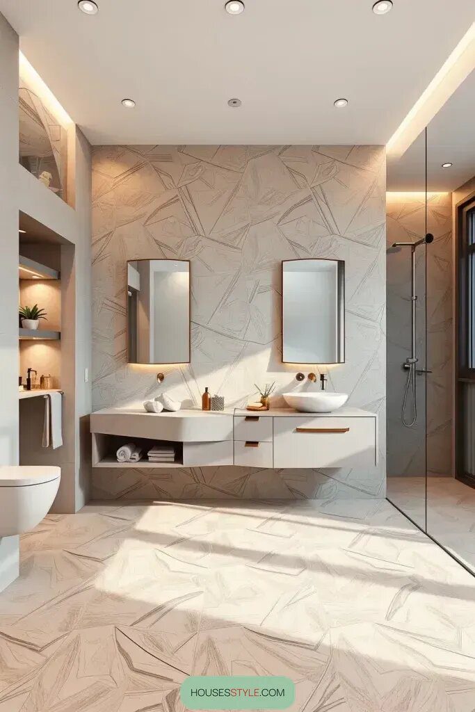 Artistic Walls with Irregular Geometric Shapes