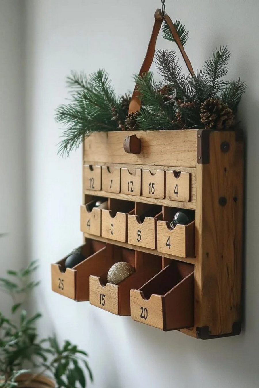 6. Wooden Advent Calendar Drawers