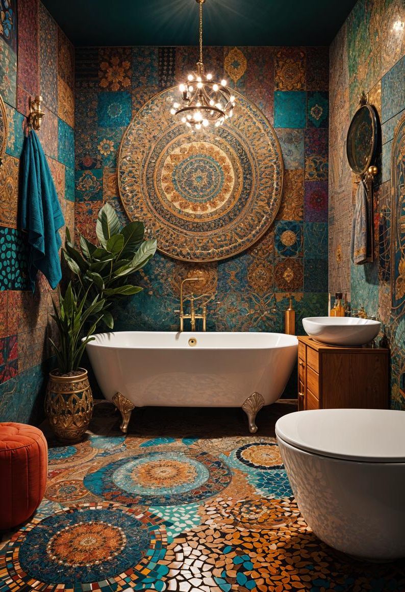 14. Bohemian Mosaic Bathroom Ideas - photo 3