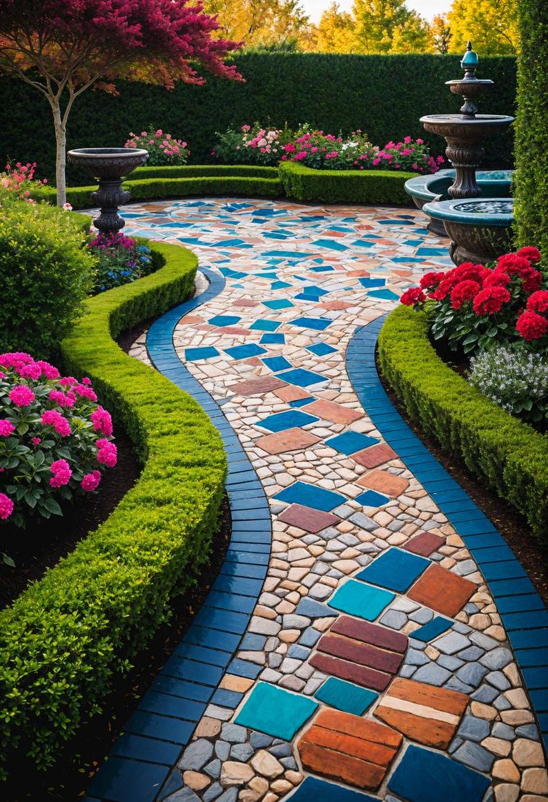 3. Bold Mosaic Paver Patio Ideas - photo 3