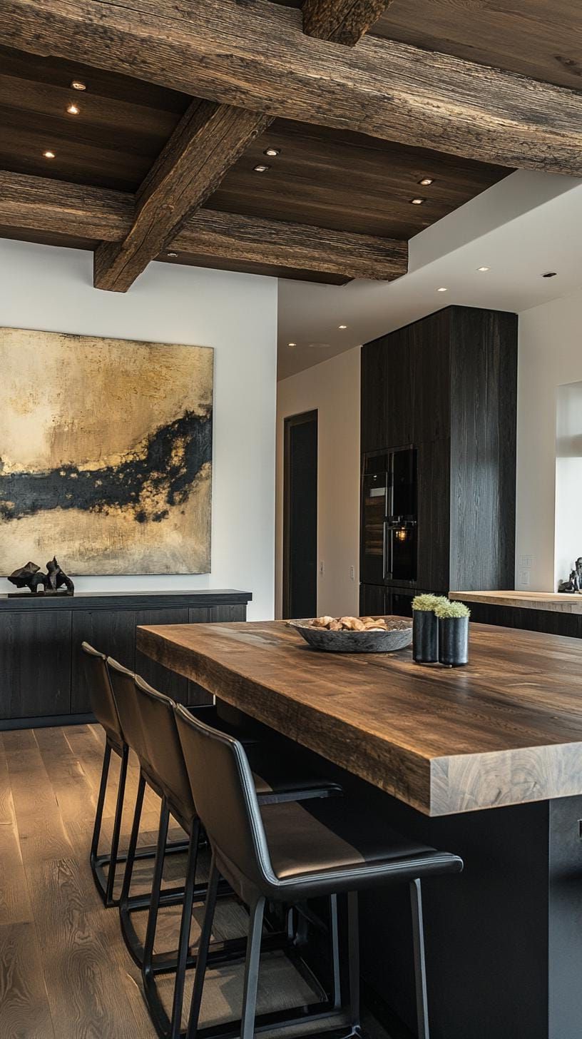 14. Wooden Beams With Minimalist Modern Furniture - photo 4