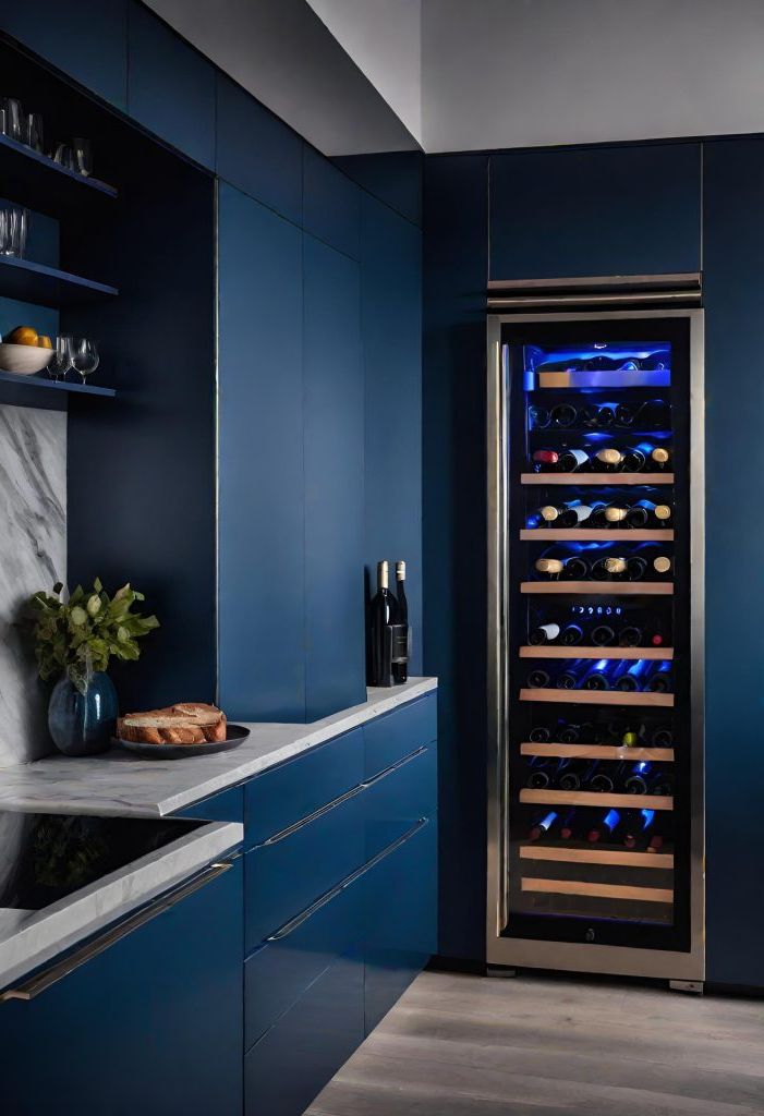38. Blue Kitchen Featuring a Wine Fridge - photo 2