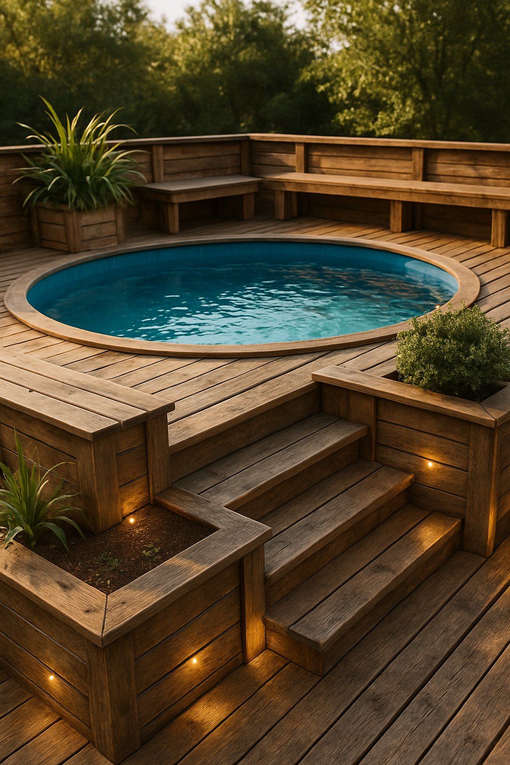 15. Rustic Wood Pool Deck Styles