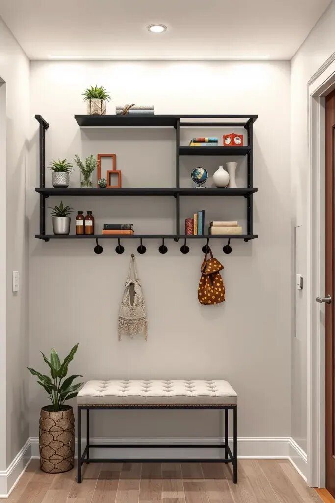 Wall-Mounted Shelves for a Modern Entry Look - photo 2