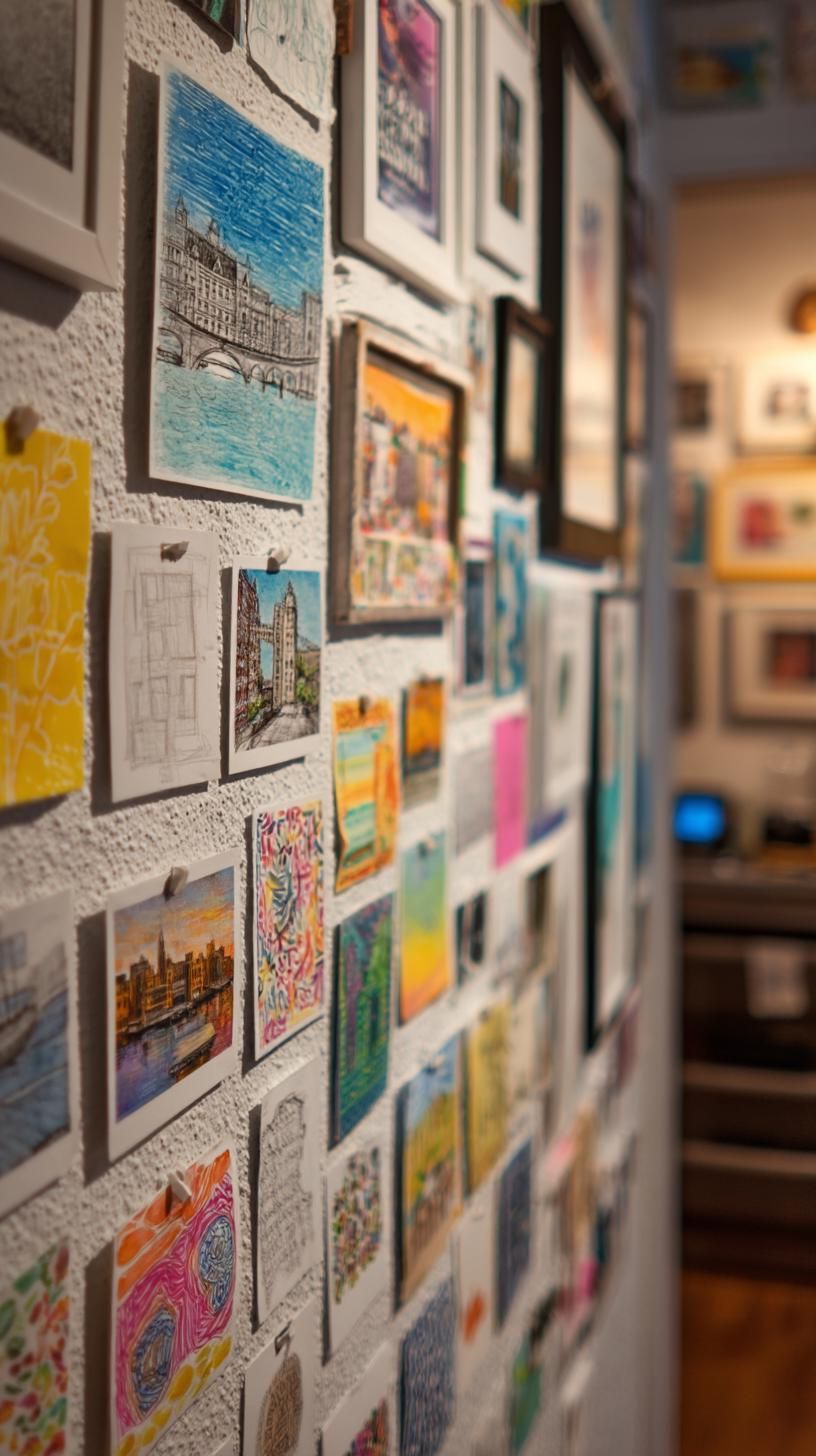 6. Frameless Art Display for a Relaxed Look