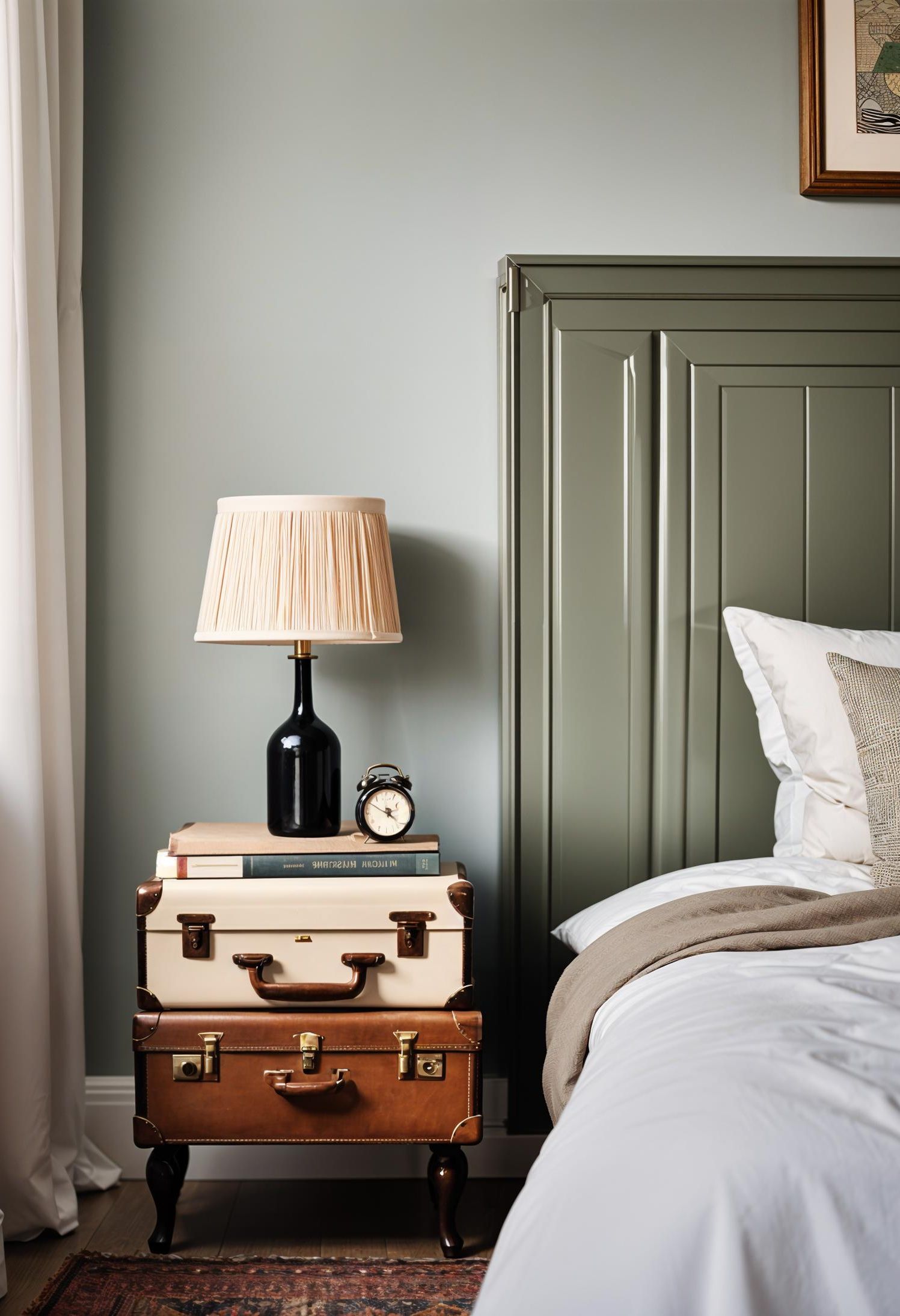 7. Repurposed Suitcase Nightstand Idea