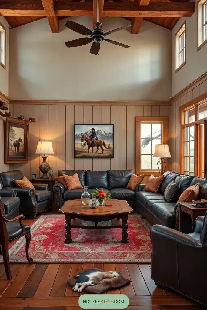 Leather and Wood Pairings in Western Design