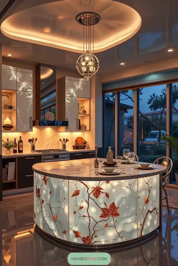 Illuminated Resin Panels That Brighten a Kitchen