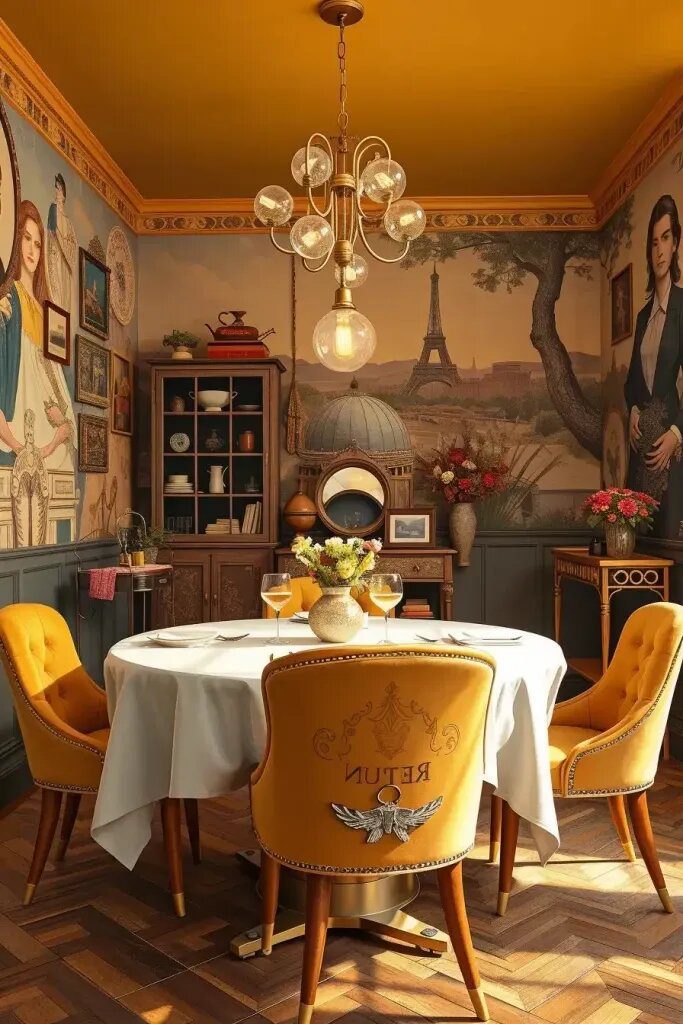 Vintage Mural Designs for Nostalgic Decor