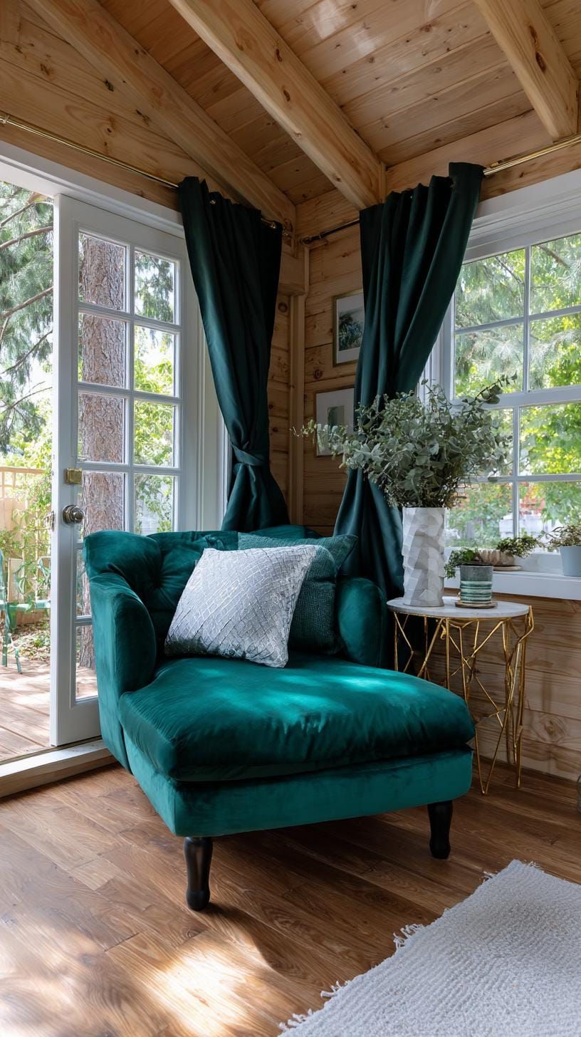 14. Dark Green She Shed with Moody Accent Lighting - photo 3