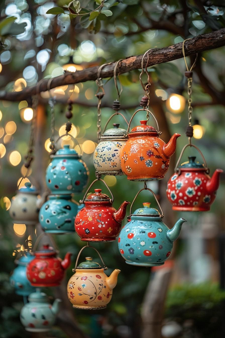 31. Hanging Teapot Garden Decor