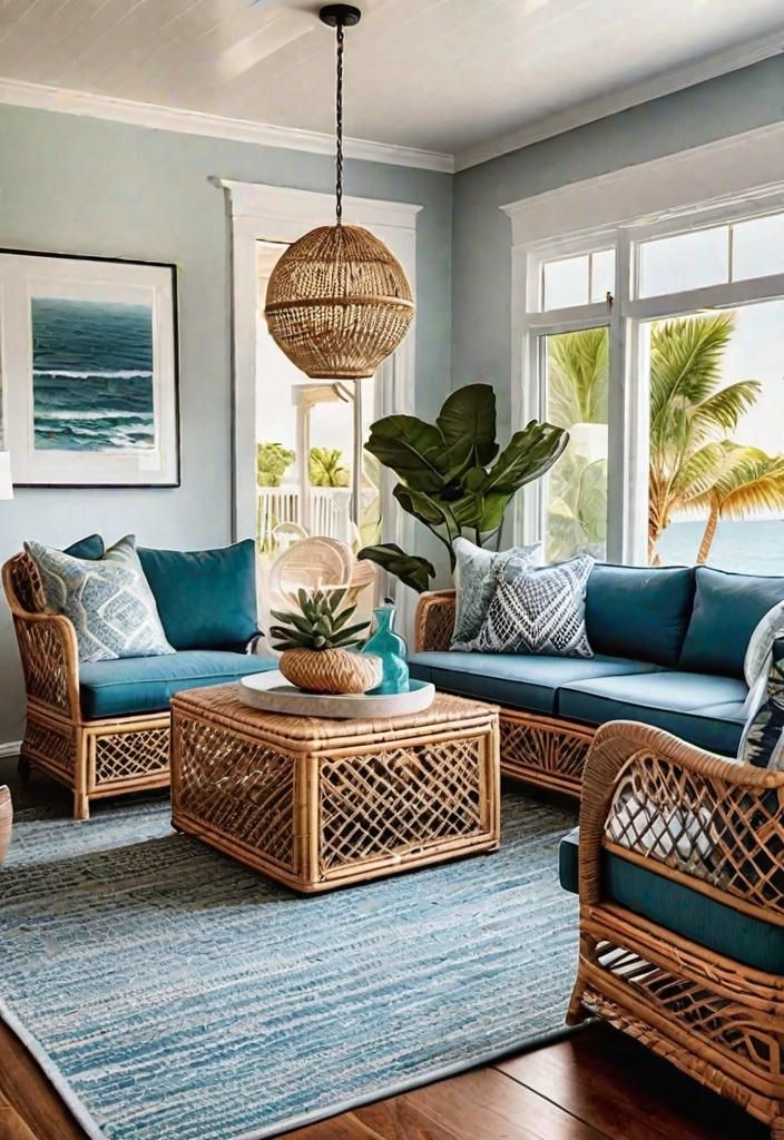 23. Rattan Accent Furniture with Tropical Style
