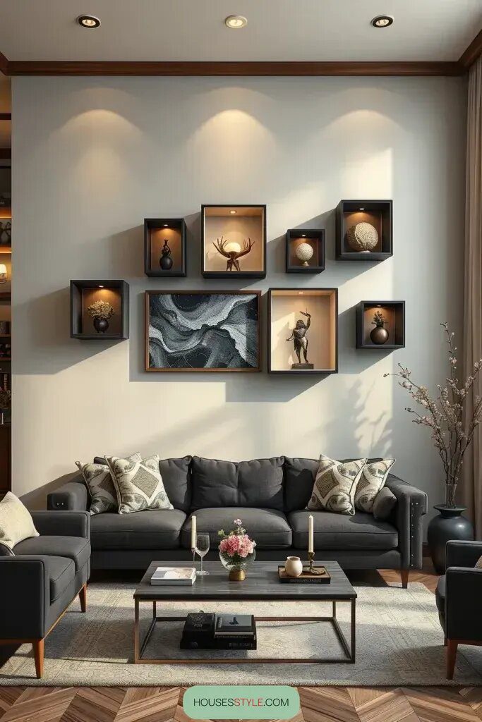 Fill Mini Shadow Box Cubbies with Small Art - photo 2