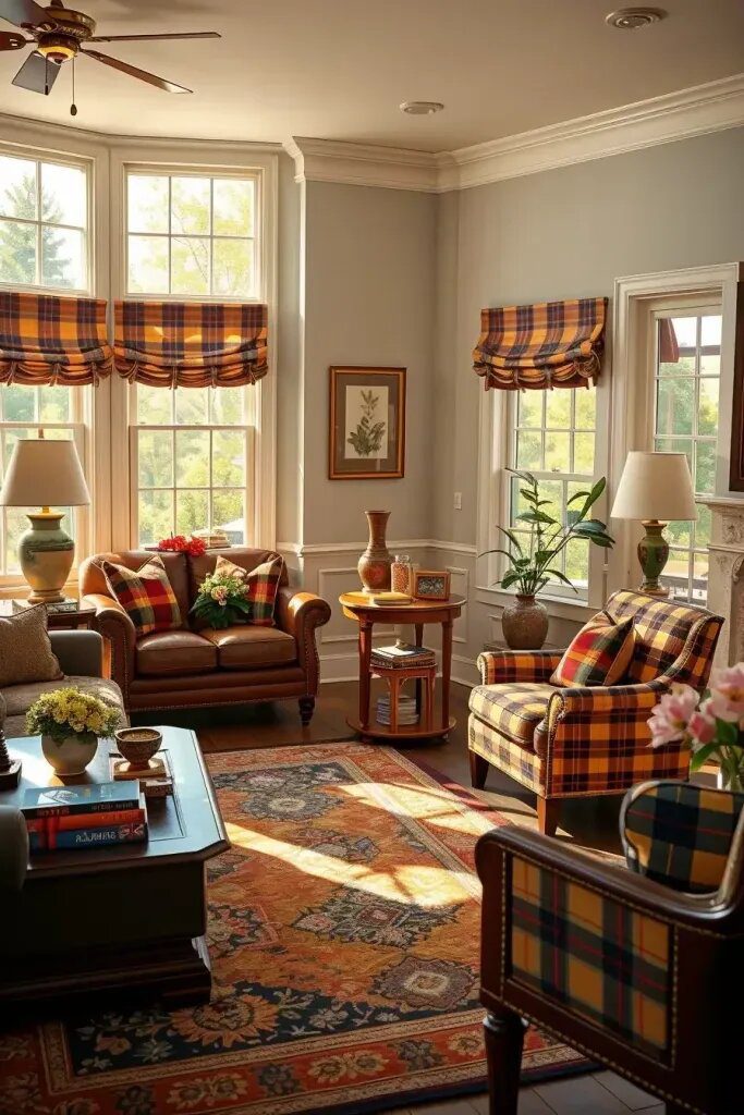 Using Plaid and Checks in Living Room Style - photo 2