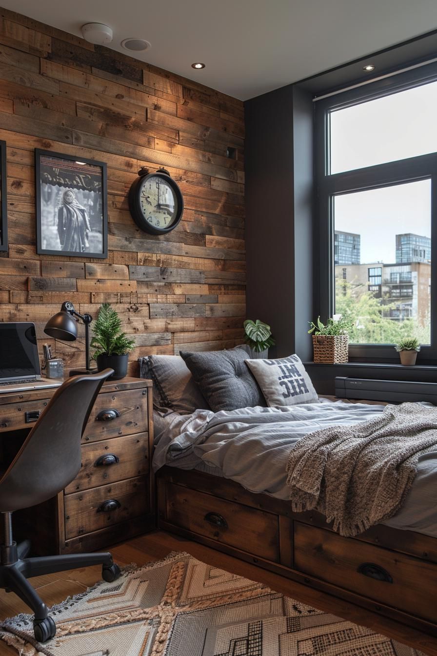 7. Masculine Industrial Desk Inspiration