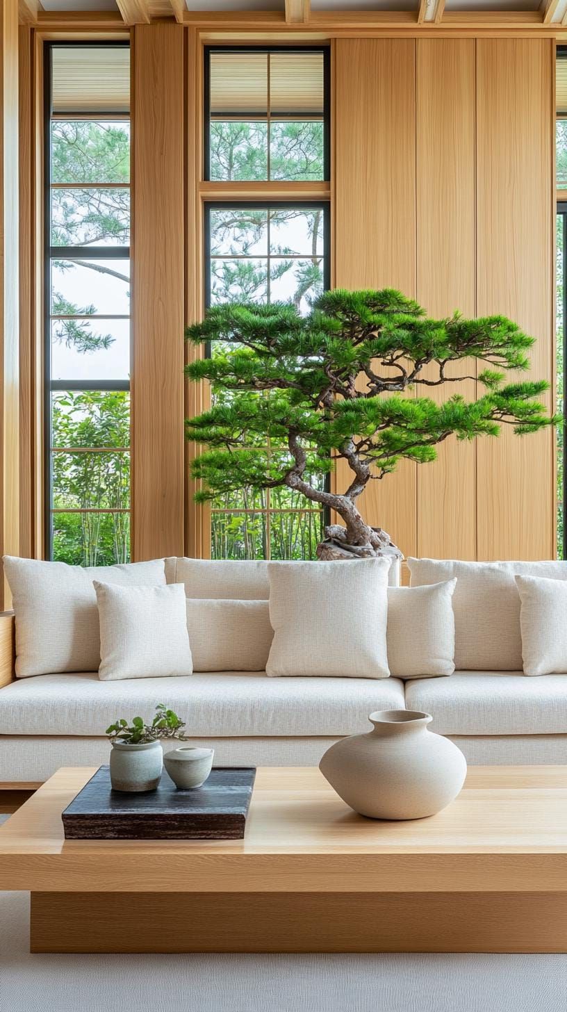 7. Low Oak Furniture with an Ikebana Centerpiece - photo 2