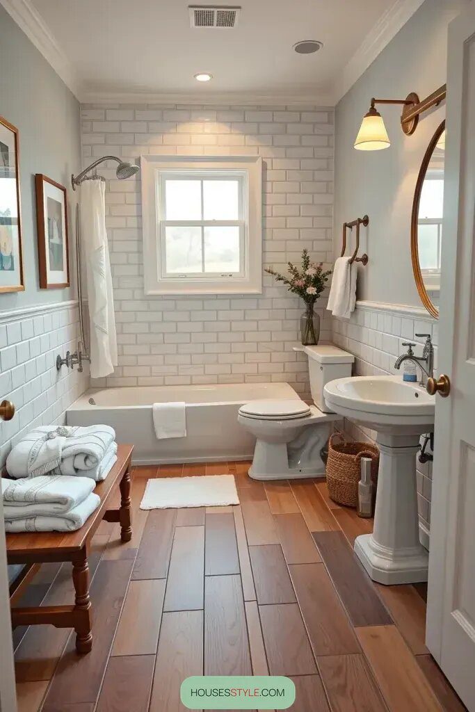 Pairing White Fixtures With Wood Tile - photo 2