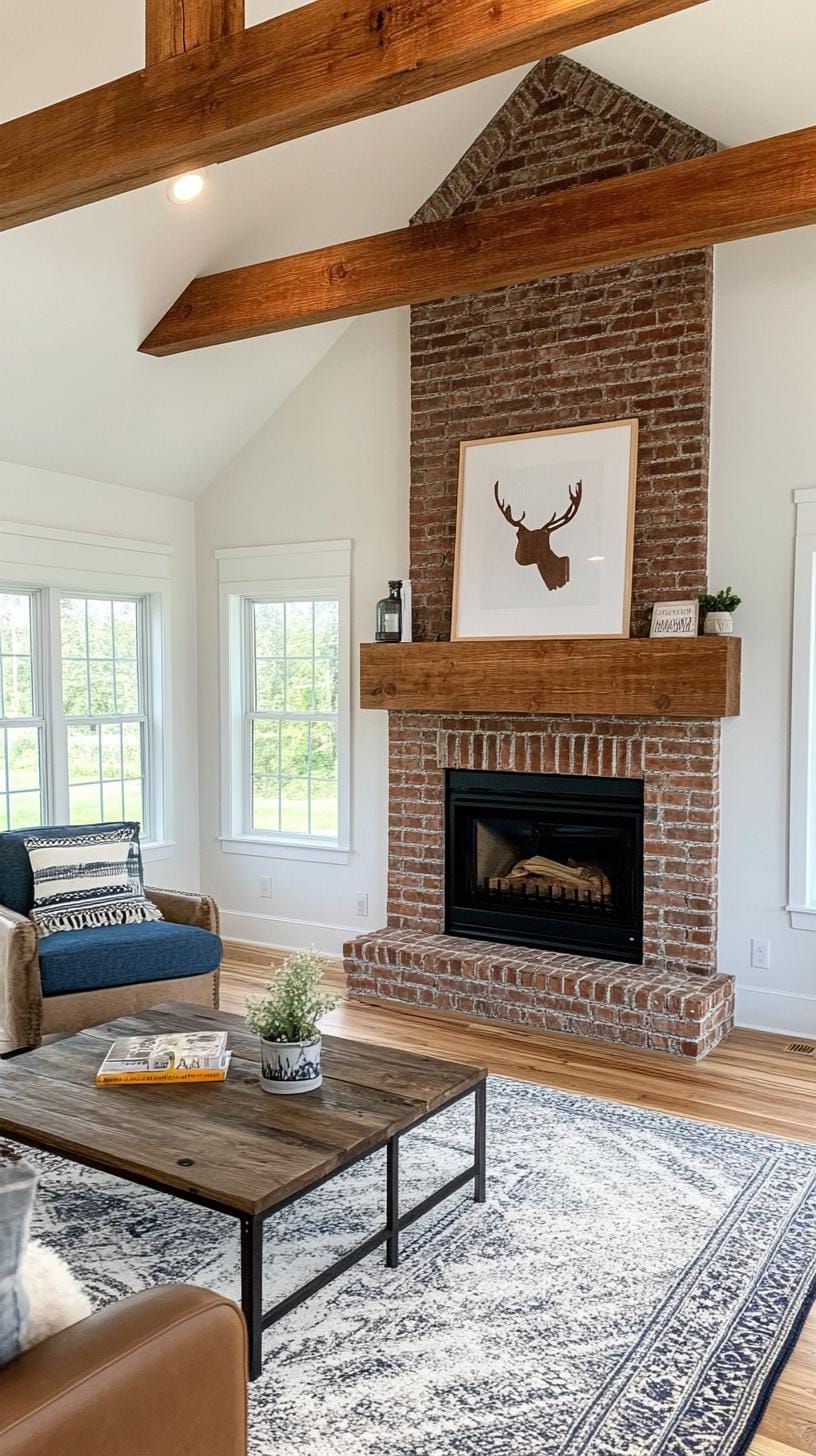 7. Statement Industrial Farmhouse Fireplace - photo 2